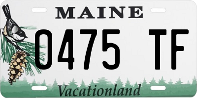 ME license plate 0475TF