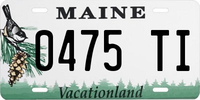 ME license plate 0475TI