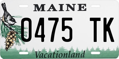 ME license plate 0475TK