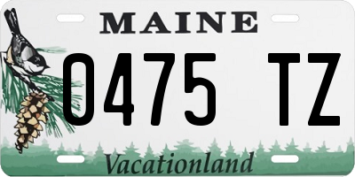 ME license plate 0475TZ