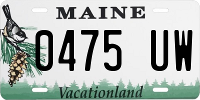 ME license plate 0475UW