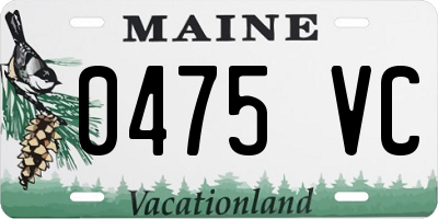 ME license plate 0475VC
