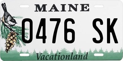 ME license plate 0476SK