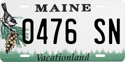 ME license plate 0476SN