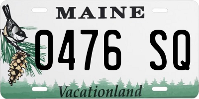 ME license plate 0476SQ