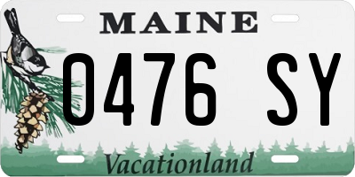 ME license plate 0476SY