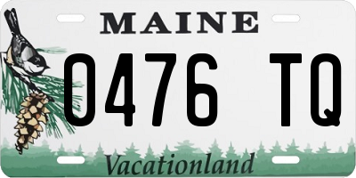 ME license plate 0476TQ