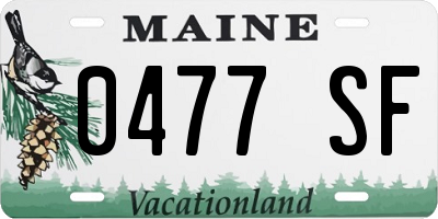 ME license plate 0477SF