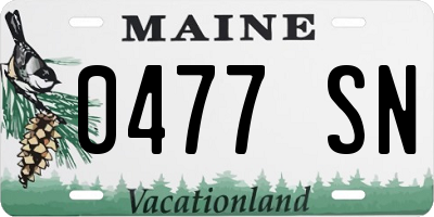 ME license plate 0477SN