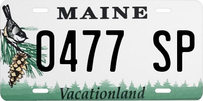ME license plate 0477SP