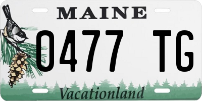 ME license plate 0477TG