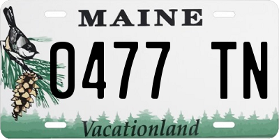 ME license plate 0477TN