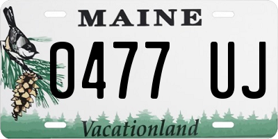 ME license plate 0477UJ