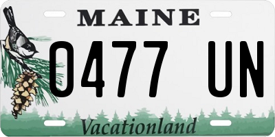 ME license plate 0477UN