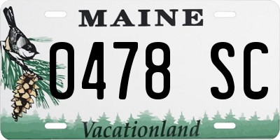 ME license plate 0478SC