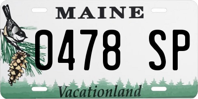 ME license plate 0478SP