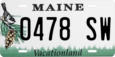 ME license plate 0478SW