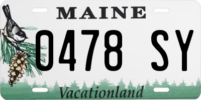 ME license plate 0478SY