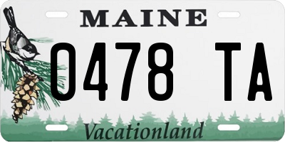 ME license plate 0478TA