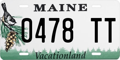 ME license plate 0478TT