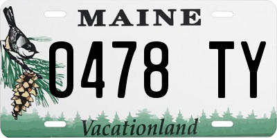 ME license plate 0478TY