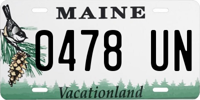 ME license plate 0478UN