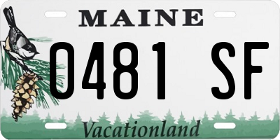 ME license plate 0481SF