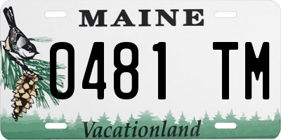 ME license plate 0481TM