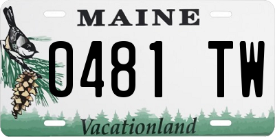 ME license plate 0481TW