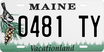 ME license plate 0481TY