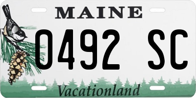 ME license plate 0492SC