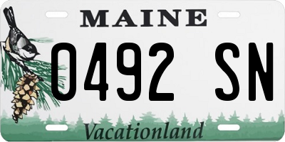 ME license plate 0492SN