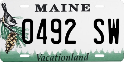 ME license plate 0492SW