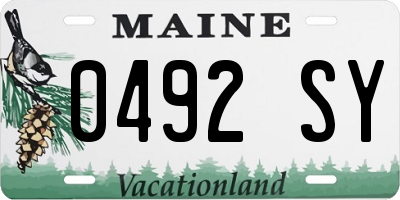 ME license plate 0492SY