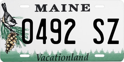 ME license plate 0492SZ