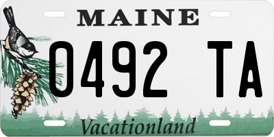ME license plate 0492TA