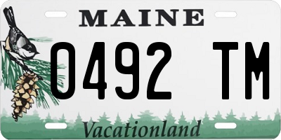 ME license plate 0492TM