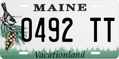 ME license plate 0492TT