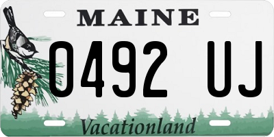ME license plate 0492UJ