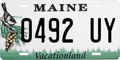 ME license plate 0492UY