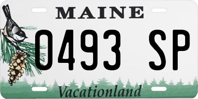 ME license plate 0493SP