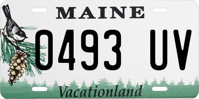 ME license plate 0493UV