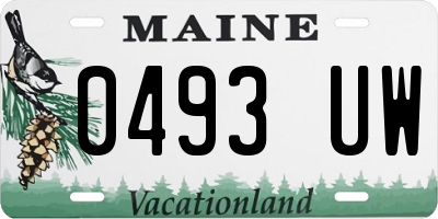 ME license plate 0493UW
