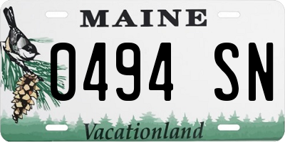 ME license plate 0494SN