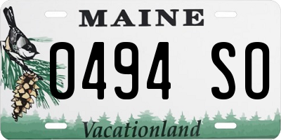 ME license plate 0494SO