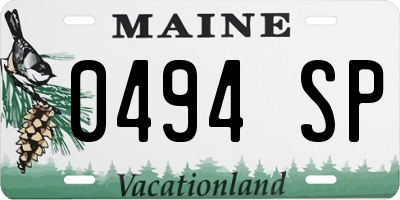 ME license plate 0494SP
