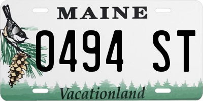 ME license plate 0494ST