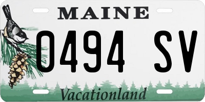 ME license plate 0494SV