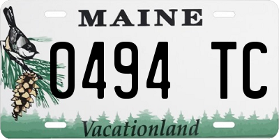 ME license plate 0494TC