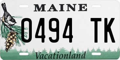 ME license plate 0494TK